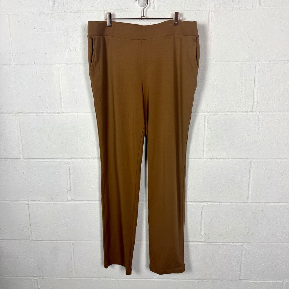 J Jill Pure Jill NWT Affinity French Terry Slim Leg Pants SZ L Sandstone Soft